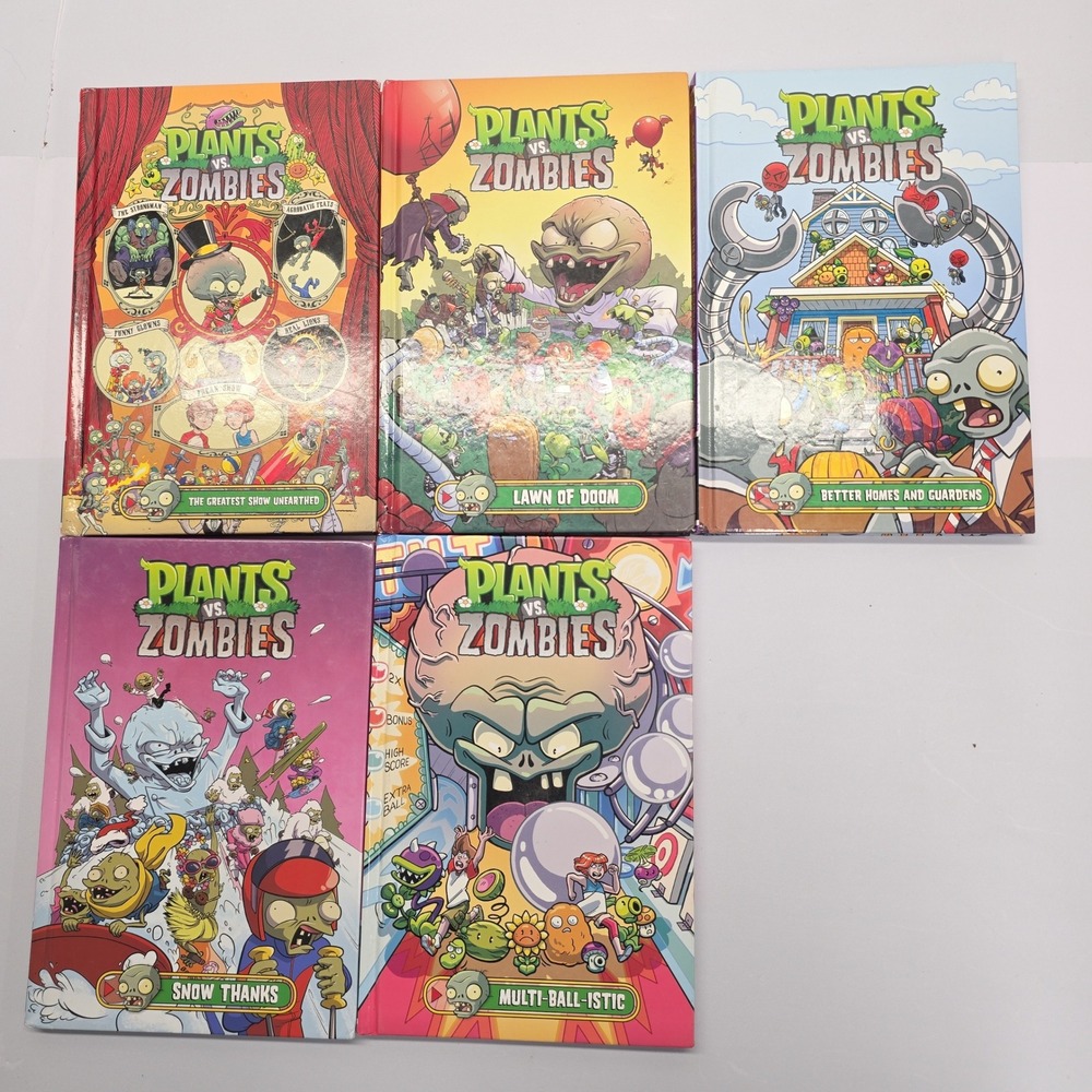 Plants vs Zombies Graphic Novel Lot of 5 Hardcover Books Dark Horse Comics